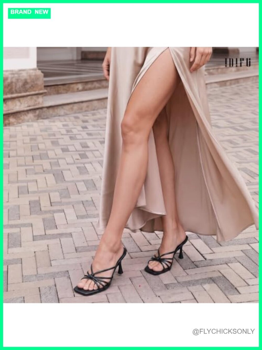 Kitten Heels Strappy Square Toe Slip On Low Heel Sandals - Picture 2 of 5